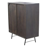 Neo 2-Door Solid Mango Wood High Cabinet in Smoke Grey Finish w/ Gun Metal Finished Base by Diamond Sofa - Furniture City (CA)l
