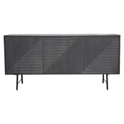 Neo 3-Door Solid Mango Wood Sideboard in Smoke Grey Finish w/ Gun Metal Finished Base by Diamond Sofa - Furniture City (CA)l