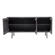 Neo 3-Door Solid Mango Wood Sideboard in Smoke Grey Finish w/ Gun Metal Finished Base by Diamond Sofa - Furniture City (CA)l