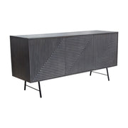 Neo 3-Door Solid Mango Wood Sideboard in Smoke Grey Finish w/ Gun Metal Finished Base by Diamond Sofa - Furniture City (CA)l