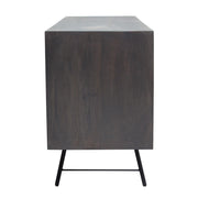 Neo 3-Door Solid Mango Wood Sideboard in Smoke Grey Finish w/ Gun Metal Finished Base by Diamond Sofa - Furniture City (CA)l