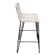 Olive 2-Pack Bar Height Chair w/ Natural Rope Seat/Back & Black Iron Frame by Diamond Sofa - Furniture City (CA)l