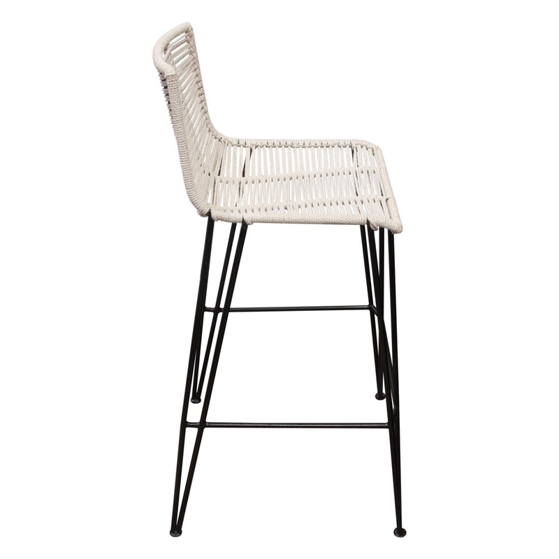 Olive 2-Pack Bar Height Chair w/ Natural Rope Seat/Back & Black Iron Frame by Diamond Sofa - Furniture City (CA)l