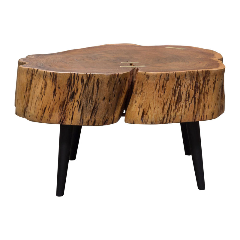 Panorama Natural Acacia One of a Kind Cocktail Table w/ Live Edge & Black Iron Legs by Diamond Sofa - Furniture City (CA)l