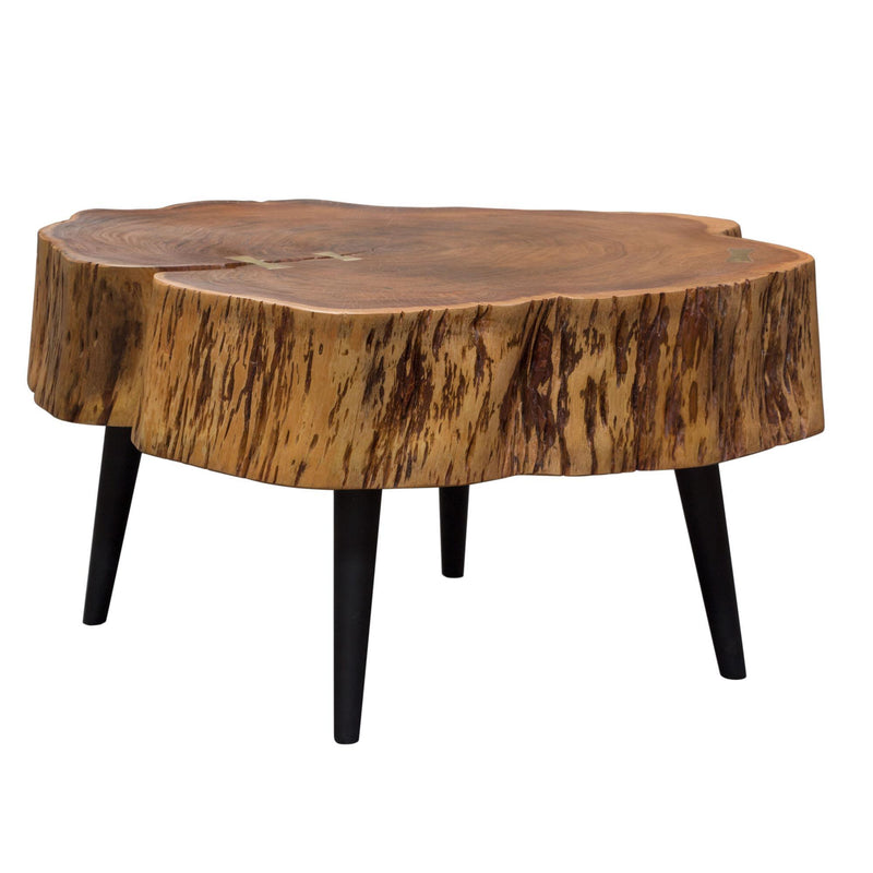 Panorama Natural Acacia One of a Kind Cocktail Table w/ Live Edge & Black Iron Legs by Diamond Sofa - Furniture City (CA)l