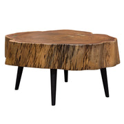 Panorama Natural Acacia One of a Kind Cocktail Table w/ Live Edge & Black Iron Legs by Diamond Sofa - Furniture City (CA)l