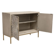 Prisma 2-Door Accent Cabinet w/ Dyed Bone Inlay Sunburst w/ Brass Legs by Diamond Sofa - Furniture City (CA)l
