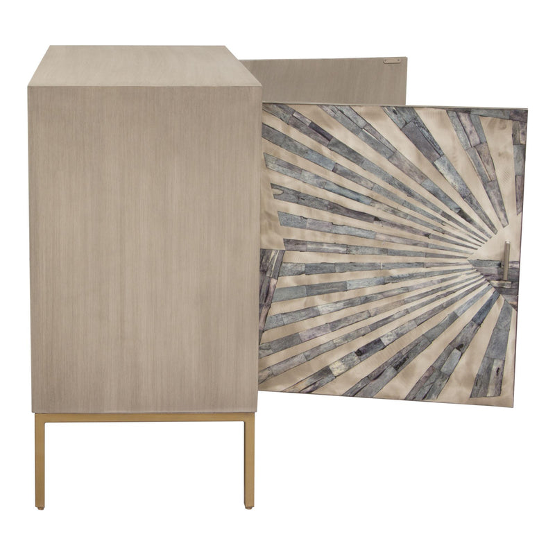 Prisma 2-Door Accent Cabinet w/ Dyed Bone Inlay Sunburst w/ Brass Legs by Diamond Sofa - Furniture City (CA)l