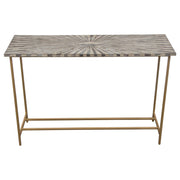 Prisma Console Table w/ Dyed Bone Inlay Sunburst Top & Brass Legs by Diamond Sofa - Furniture City (CA)l