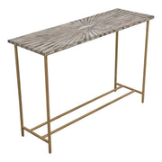 Prisma Console Table w/ Dyed Bone Inlay Sunburst Top & Brass Legs by Diamond Sofa - Furniture City (CA)l