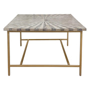 Prisma Cocktail Table w/ Dyed Bone Inlay Sunburst Top & Brass Legs by Diamond Sofa - Furniture City (CA)l