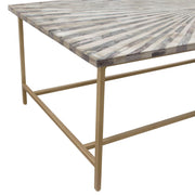 Prisma Cocktail Table w/ Dyed Bone Inlay Sunburst Top & Brass Legs by Diamond Sofa - Furniture City (CA)l