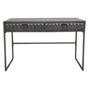Spectrum 2-Drawer Solid Mango Wood Desk in Smoke Grey Finish w/ Gun Metal Finished Legs by Diamond Sofa - Furniture City (CA)l