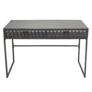 Spectrum 2-Drawer Solid Mango Wood Desk in Smoke Grey Finish w/ Gun Metal Finished Legs by Diamond Sofa - Furniture City (CA)l