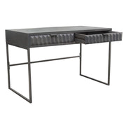 Spectrum 2-Drawer Solid Mango Wood Desk in Smoke Grey Finish w/ Gun Metal Finished Legs by Diamond Sofa - Furniture City (CA)l