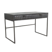 Spectrum 2-Drawer Solid Mango Wood Desk in Smoke Grey Finish w/ Gun Metal Finished Legs by Diamond Sofa - Furniture City (CA)l