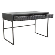 Spectrum 2-Drawer Solid Mango Wood Desk in Smoke Grey Finish w/ Gun Metal Finished Legs by Diamond Sofa - Furniture City (CA)l