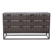 Spectrum 6-Drawer Solid Mango Wood Dresser in Smoke Grey Finish w/ Gun Metal Finished Legs by Diamond Sofa - Furniture City (CA)l