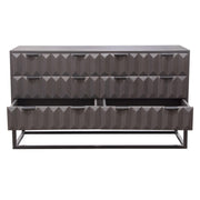 Spectrum 6-Drawer Solid Mango Wood Dresser in Smoke Grey Finish w/ Gun Metal Finished Legs by Diamond Sofa - Furniture City (CA)l