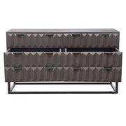 Spectrum 6-Drawer Solid Mango Wood Dresser in Smoke Grey Finish w/ Gun Metal Finished Legs by Diamond Sofa - Furniture City (CA)l