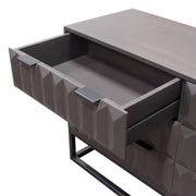 Spectrum 6-Drawer Solid Mango Wood Dresser in Smoke Grey Finish w/ Gun Metal Finished Legs by Diamond Sofa - Furniture City (CA)l