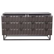 Spectrum 6-Drawer Solid Mango Wood Dresser in Smoke Grey Finish w/ Gun Metal Finished Legs by Diamond Sofa - Furniture City (CA)l
