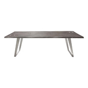 Titan Solid Acacia Wood Dining Table in Espresso Finish w/ Silver Metal Inlay & Base by Diamond Sofa - Furniture City (CA)l