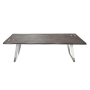 Titan Solid Acacia Wood Dining Table in Espresso Finish w/ Silver Metal Inlay & Base by Diamond Sofa - Furniture City (CA)l