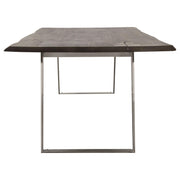 Titan Solid Acacia Wood Dining Table in Espresso Finish w/ Silver Metal Inlay & Base by Diamond Sofa - Furniture City (CA)l