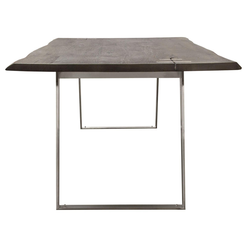 Titan Solid Acacia Wood Dining Table in Espresso Finish w/ Silver Metal Inlay & Base by Diamond Sofa - Furniture City (CA)l