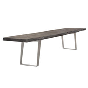 Titan Solid Acacia Wood Accent Bench in Espresso Finish w/ Silver Metal Inlay & Base by Diamond Sofa - Furniture City (CA)l