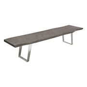 Titan Solid Acacia Wood Accent Bench in Espresso Finish w/ Silver Metal Inlay & Base by Diamond Sofa - Furniture City (CA)l