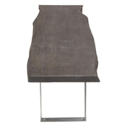 Titan Solid Acacia Wood Accent Bench in Espresso Finish w/ Silver Metal Inlay & Base by Diamond Sofa - Furniture City (CA)l