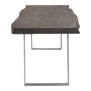 Titan Solid Acacia Wood Accent Bench in Espresso Finish w/ Silver Metal Inlay & Base by Diamond Sofa - Furniture City (CA)l