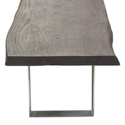 Titan Solid Acacia Wood Accent Bench in Espresso Finish w/ Silver Metal Inlay & Base by Diamond Sofa - Furniture City (CA)l