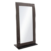 Vista Solid Acacia Wood Mirror w/ Live Edge in Espresso Finish w/ Silver Inlay & Black Self-Supporting Stand by Diamond Sofa - Furniture City (CA)l