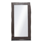 Vista Solid Acacia Wood Mirror w/ Live Edge in Espresso Finish w/ Silver Inlay & Black Self-Supporting Stand by Diamond Sofa - Furniture City (CA)l