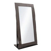 Vista Solid Acacia Wood Mirror w/ Live Edge in Espresso Finish w/ Silver Inlay & Black Self-Supporting Stand by Diamond Sofa - Furniture City (CA)l