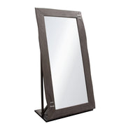 Vista Solid Acacia Wood Mirror w/ Live Edge in Espresso Finish w/ Silver Inlay & Black Self-Supporting Stand by Diamond Sofa - Furniture City (CA)l