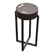Alex Small 22" Accent Table with Solid Mango Wood Top in Espresso Finish w/ Silver Metal Inlay by Diamond Sofa - Furniture City (CA)l