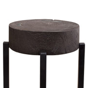 Alex Small 22" Accent Table with Solid Mango Wood Top in Espresso Finish w/ Silver Metal Inlay by Diamond Sofa - Furniture City (CA)l