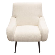 Cameron Accent Chair in Bone Boucle Textured Fabric w/ Black Leg by Diamond Sofa - Furniture City (CA)l