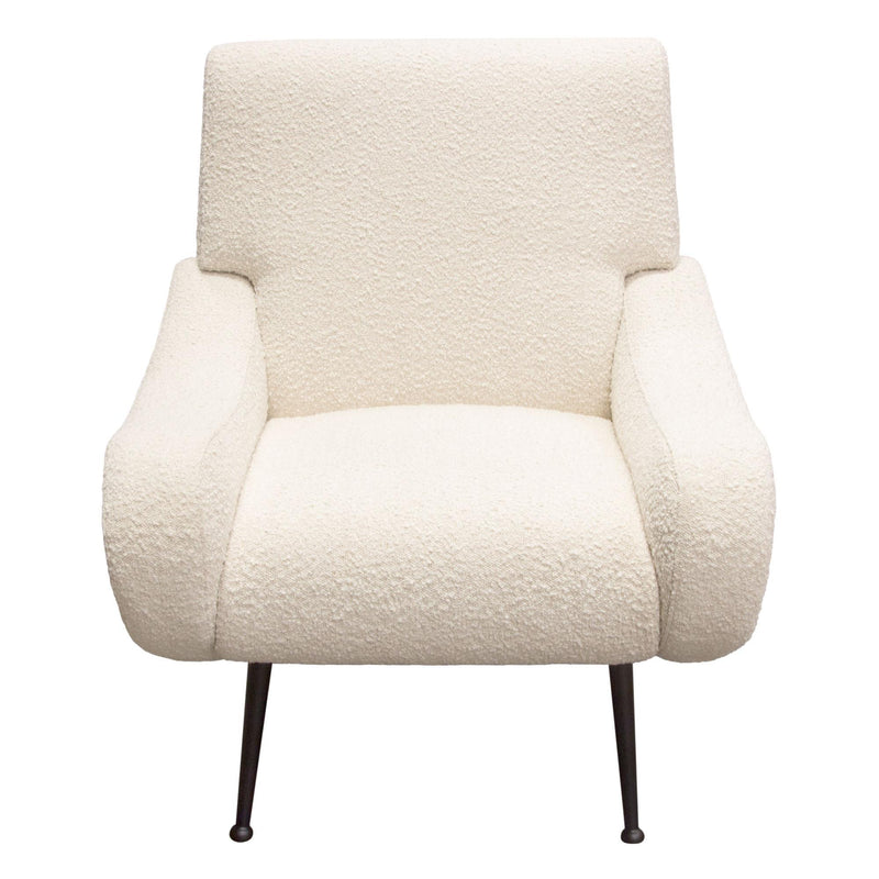 Cameron Accent Chair in Bone Boucle Textured Fabric w/ Black Leg by Diamond Sofa - Furniture City (CA)l