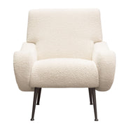 Cameron Accent Chair in Bone Boucle Textured Fabric w/ Black Leg by Diamond Sofa - Furniture City (CA)l