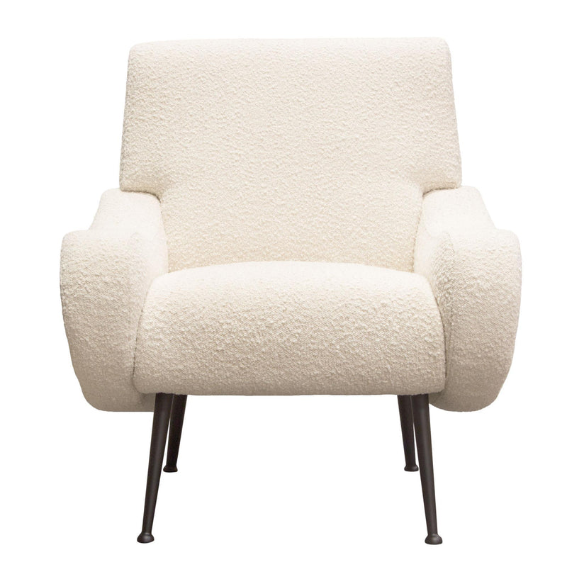 Cameron Accent Chair in Bone Boucle Textured Fabric w/ Black Leg by Diamond Sofa - Furniture City (CA)l
