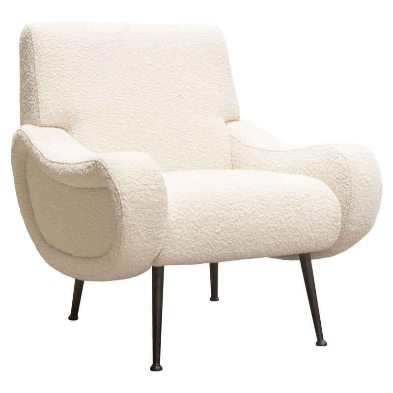 Cameron Accent Chair in Bone Boucle Textured Fabric w/ Black Leg by Diamond Sofa - Furniture City (CA)l