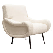 Cameron Accent Chair in Bone Boucle Textured Fabric w/ Black Leg by Diamond Sofa - Furniture City (CA)l