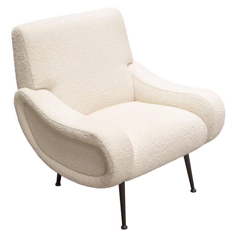 Cameron Accent Chair in Bone Boucle Textured Fabric w/ Black Leg by Diamond Sofa - Furniture City (CA)l