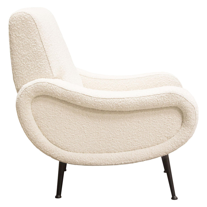 Cameron Accent Chair in Bone Boucle Textured Fabric w/ Black Leg by Diamond Sofa - Furniture City (CA)l
