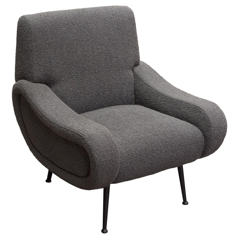 Cameron Accent Chair in Chair Boucle Textured Fabric w/ Black Leg by Diamond Sofa - Furniture City (CA)l